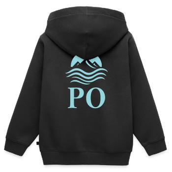 Pô – Le plus long fleuve d’Italie Design - Sweat Premium à capuche zippé enfant bio - noir - Dos - AI Model Kid Male (0cm)