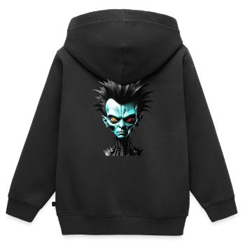Green Freak - Kinder Premium Organic Zip Hoodie - Schwarz - Hinten - AI Model Kid Male (0cm)