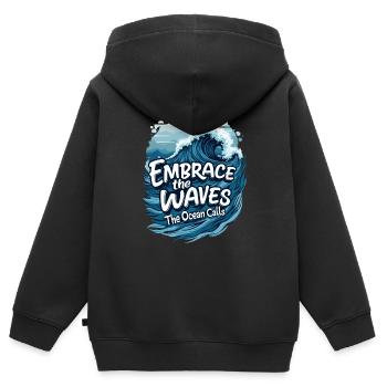 OCÉAN - Sweat Premium à capuche zippé enfant bio - noir - Dos - AI Model Kid Male (0cm)