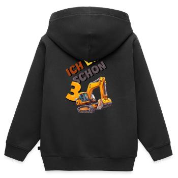 Kinder Bagger Motiv - Kinder Premium Organic Zip Hoodie - Schwarz - Hinten - AI Model Kid Male (0cm)