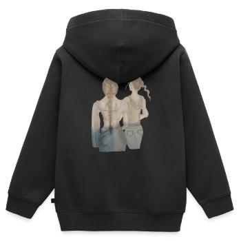 AMIES DOS - Sweat Premium à capuche zippé enfant bio - noir - Dos - AI Model Kid Male (0cm)