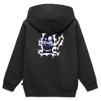 1000 Volt Klau-Klaus - Kinder Premium Organic Zip Hoodie - Schwarz - Hinten - AI Model Kid Male (0cm)