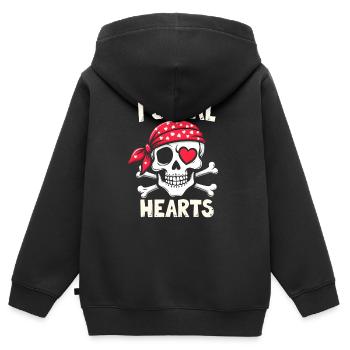 Totenkopf Pirat - I steal hearts - Kinder Premium Organic Zip Hoodie - Schwarz - Hinten - AI Model Kid Male (0cm)
