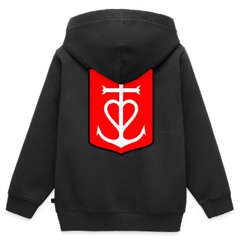 Croix Camargue - Sweat Premium à capuche zippé enfant bio - noir - Dos - AI Model Kid Male (0cm)