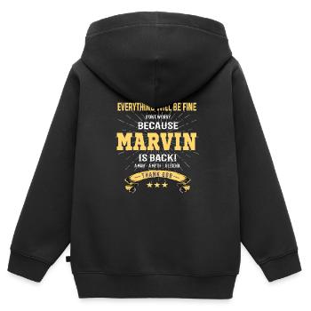 Everything will be fine Marvin Is back - Kinder Premium Organic Zip Hoodie - Schwarz - Hinten - AI Model Kid Male (0cm)