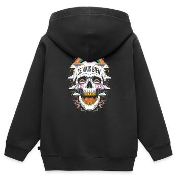 Je vais bien - Sweat Premium à capuche zippé enfant bio - noir - Dos - AI Model Kid Male (0cm)