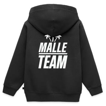 Malle Team - Kids Premium Organic Zip-up Hoodie - black - Back - AI Model Kid Male (0cm)