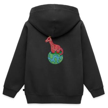 The ultimate dino king - Kinder Premium Organic Zip Hoodie - Schwarz - Hinten - AI Model Kid Male (0cm)