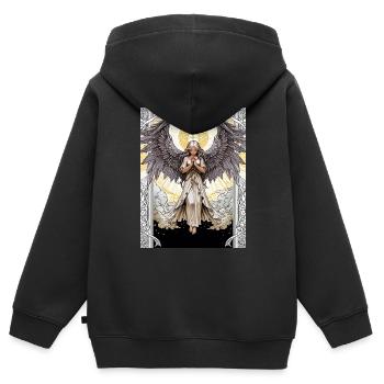 Das Flüstern des Erzengels - Kinder Premium Organic Zip Hoodie - Schwarz - Hinten - AI Model Kid Male (0cm)
