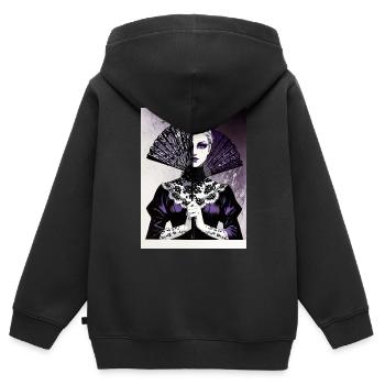 Spitze & Lügen - Kinder Premium Organic Zip Hoodie - Schwarz - Hinten - AI Model Kid Male (0cm)