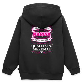 Qualitätsmerkmal Marina einfach Erstklassig - Kinder Premium Organic Zip Hoodie - Schwarz - Hinten - AI Model Kid Male (0cm)