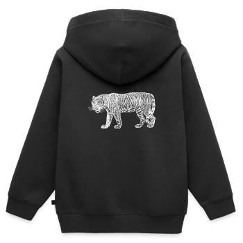 Tiger - Kinder Premium Organic Zip Hoodie - Schwarz - Hinten - AI Model Kid Male (0cm)