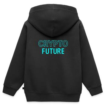 Crypto Future - Kids Premium Organic Zip-up Hoodie - black - Back - AI Model Kid Male (0cm)