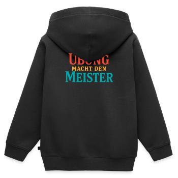 Practice forging the Master - Kids Premium Organic Zip-up Hoodie - black - Back - AI Model Kid Male (0cm)