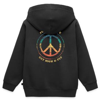 Peace & Love Peacezeichen - Kinder Premium Organic Zip Hoodie - Schwarz - Hinten - AI Model Kid Male (0cm)