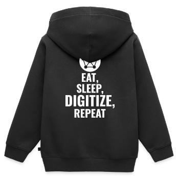 GIS-Kartierung Datenanalyse Räumliche Kartografie - Kinder Premium Organic Zip Hoodie - Schwarz - Hinten - AI Model Kid Male (0cm)