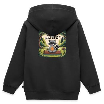 Pas de Wifi Pas d’Internet Loisirs Nature - Sweat Premium à capuche zippé enfant bio - noir - Dos - AI Model Kid Male (0cm)