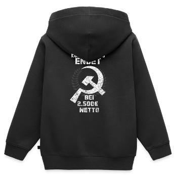Kommunismus Sozialismus sozial USA Freiheit Geld - Kinder Premium Organic Zip Hoodie - Schwarz - Hinten - AI Model Kid Male (0cm)