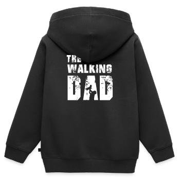 The Walking Dad - Kinder Premium Organic Zip Hoodie - Schwarz - Hinten - AI Model Kid Male (0cm)