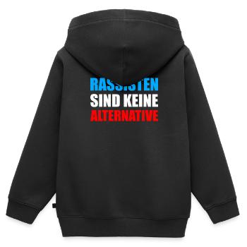 Rassisten sind keine Alternative Wahlen AFD - Kinder Premium Organic Zip Hoodie - Schwarz - Hinten - AI Model Kid Male (0cm)