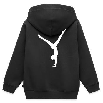 Handstand - Kinder Premium Organic Zip Hoodie - Schwarz - Hinten - AI Model Kid Male (0cm)