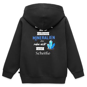 Mineralien sammeln Edelsteine Sammler Geschenk - Kinder Premium Organic Zip Hoodie - Schwarz - Hinten - AI Model Kid Male (0cm)
