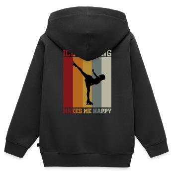 Ice Skating makes me happy - Kinder Premium Organic Zip Hoodie - Schwarz - Hinten - AI Model Kid Male (0cm)