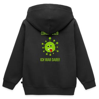 Corona 2020 Ich war dabei grün - Kinder Premium Organic Zip Hoodie - Schwarz - Hinten - AI Model Kid Male (0cm)