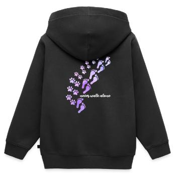 Gehen Sie niemals alleine - Kinder Premium Organic Zip Hoodie - Schwarz - Hinten - AI Model Kid Male (0cm)