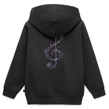 Note de musique - Sweat Premium à capuche zippé enfant bio - noir - Dos - AI Model Kid Male (0cm)