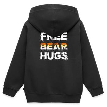 Câlins d'ours gratuits - Sweat Premium à capuche zippé enfant bio - noir - Dos - AI Model Kid Male (0cm)