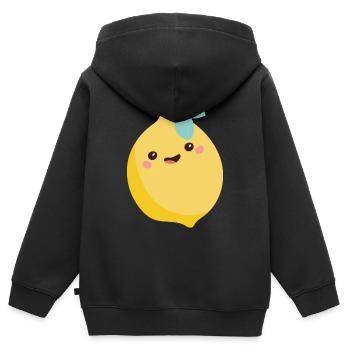 lemon - Kids Premium Organic Zip-up Hoodie - black - Back - AI Model Kid Male (0cm)