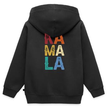 Kamala Harris Vintage - Kids Premium Organic Zip-up Hoodie - black - Back - AI Model Kid Male (0cm)