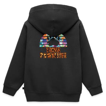Think Pawsitive - Kids Premium Organic Zip-up Hoodie - black - Back - AI Model Kid Male (0cm)