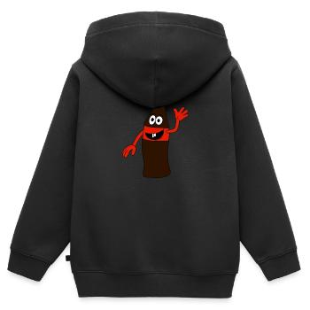 Cola Flasche - Kinder Premium Organic Zip Hoodie - Schwarz - Hinten - AI Model Kid Male (0cm)