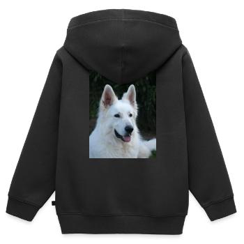 Portrait of majesty - Kids Premium Organic Zip-up Hoodie - black - Back - AI Model Kid Male (0cm)