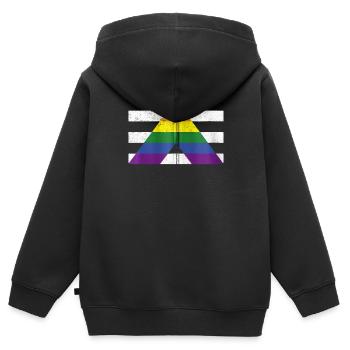 LGBT Straight Gay Ally Pride Flag For Hetero - Kinder Premium Organic Zip Hoodie - Schwarz - Hinten - AI Model Kid Male (0cm)