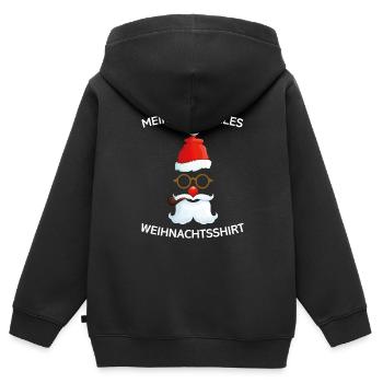 Mein offizielles Weihnachtsshirt - Kinder Premium Organic Zip Hoodie - Schwarz - Hinten - AI Model Kid Male (0cm)