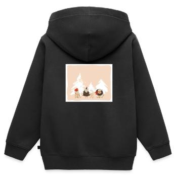 Chiens de Noël - best-sellers - Sweat Premium à capuche zippé enfant bio - noir - Dos - AI Model Kid Male (0cm)