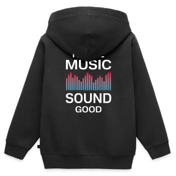 Ingénieur du son ingénierie du son disant - Sweat Premium à capuche zippé enfant bio - noir - Dos - AI Model Kid Male (0cm)