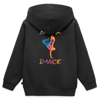 Breakdance breaker bboy hip hop - Kinder Premium Organic Zip Hoodie - Schwarz - Hinten - AI Model Kid Male (0cm)