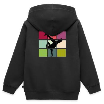Breakdance breaker retro bboy - Kinder Premium Organic Zip Hoodie - Schwarz - Hinten - AI Model Kid Male (0cm)