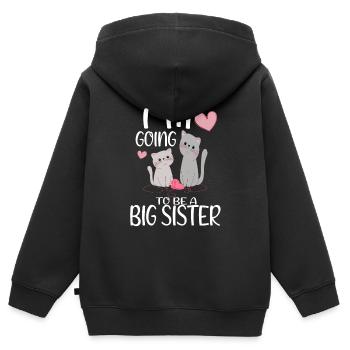 Sister - Im going to be a Big Sister - Kinder Premium Organic Zip Hoodie - Schwarz - Hinten - AI Model Kid Male (0cm)