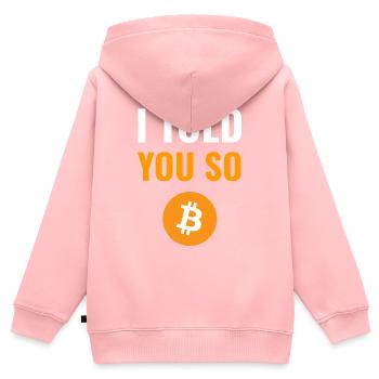 I Told You So - für Bitcoin-Investoren - Kinder Premium Organic Zip Hoodie - Rosa - Hinten - AI Model Kid Female (0cm)