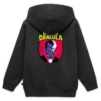 El Conde Dracula - Sweat Premium à capuche zippé enfant bio - noir - Dos - AI Model Kid Male (0cm)