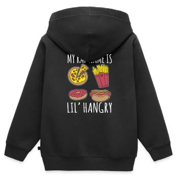 Mein Rap-Name ist Lil' Hangry - Kinder Premium Organic Zip Hoodie - Schwarz - Hinten - AI Model Kid Male (0cm)