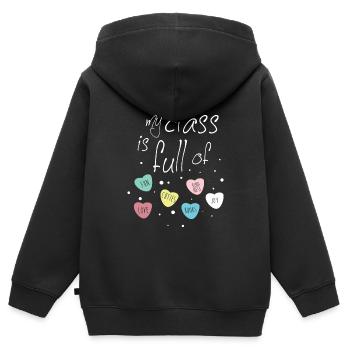 Grundschule Grundschullehrer - Kinder Premium Organic Zip Hoodie - Schwarz - Hinten - AI Model Kid Male (0cm)