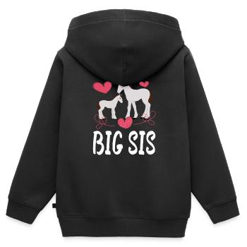 Die große Schwester Pferde - Kinder Premium Organic Zip Hoodie - Schwarz - Hinten - AI Model Kid Male (0cm)