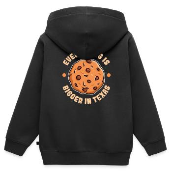 Cookie dans le design texan pour les fiers Texans - Sweat Premium à capuche zippé enfant bio - noir - Dos - AI Model Kid Male (0cm)