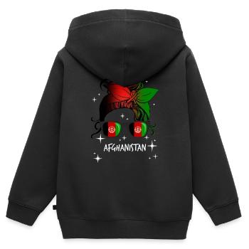 Afghanistan - Kinder Premium Organic Zip Hoodie - Schwarz - Hinten - AI Model Kid Male (0cm)